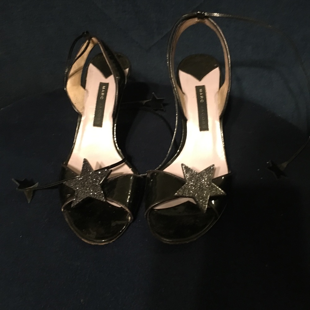 Marc Jacobs star strappy tie up kitten heels